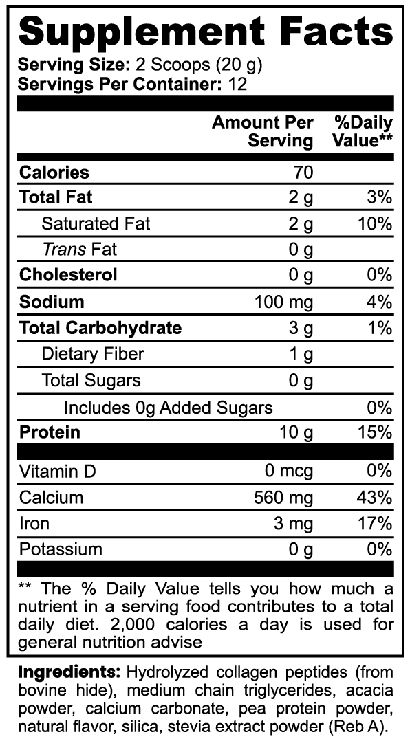 Hydrolyzed Collagen Peptides Creamer (Vanilla)